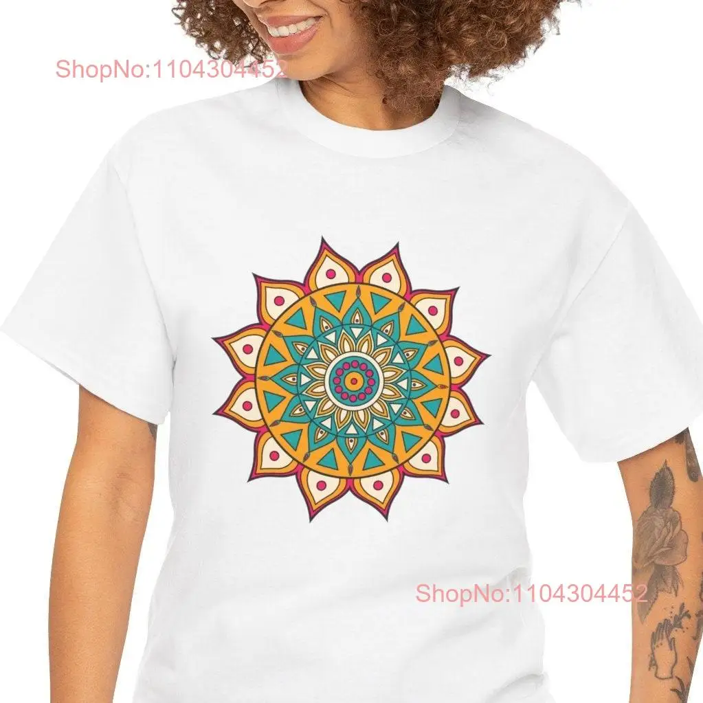 Vibrant Mandala Art T Shirt Colorful Spiritual Yoga Trendy Meditation Artistic Design long or short sleeves