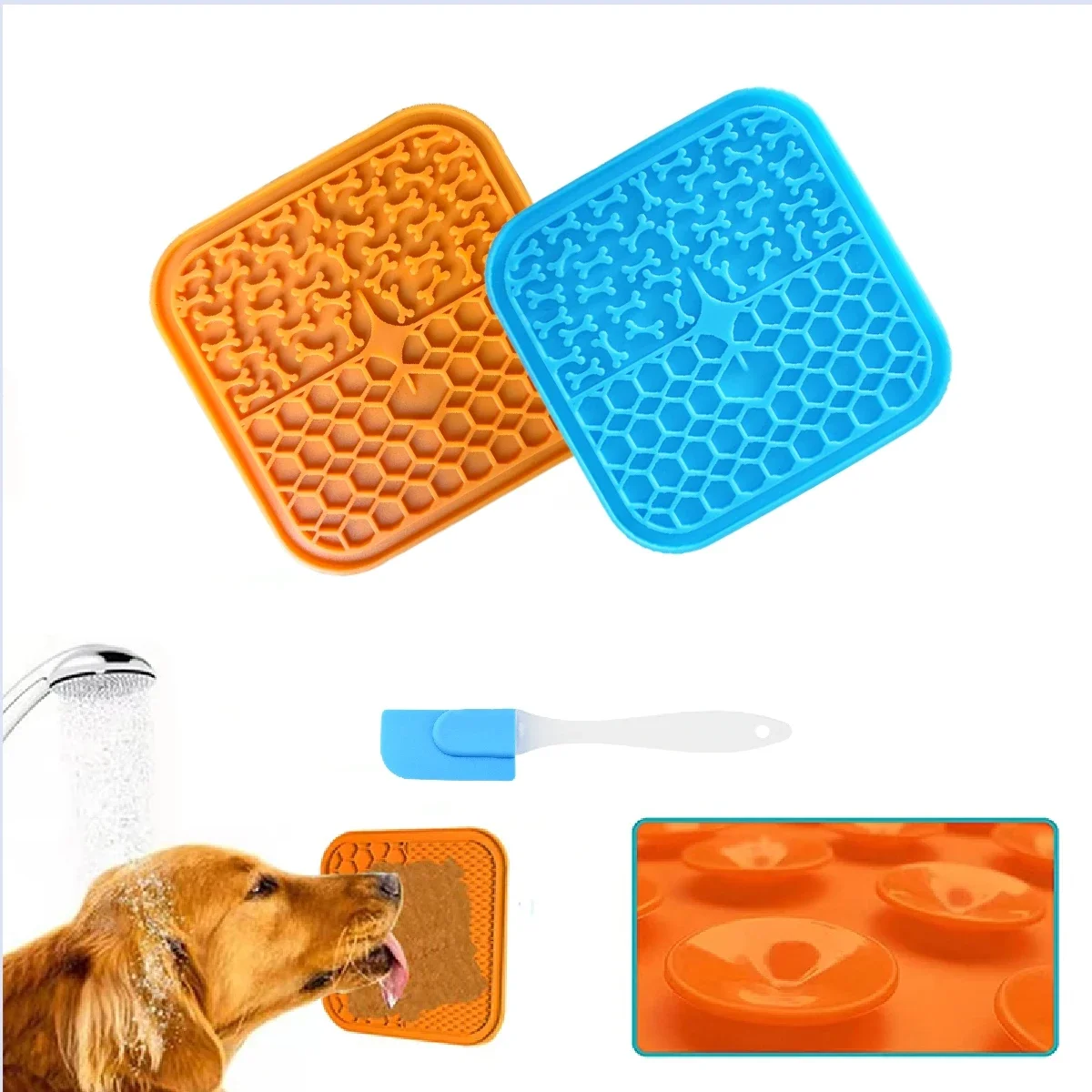 Pet Lick Silicone Mat for Dogs Pet Slow Food Plate Dog Bathing Distraction Silicone Dog Sucker Food Training Dog Feeder Supplies