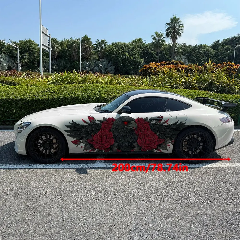 Eagle And Flower Car Sticker Full Body Decal Decoration Covering Scratches Protect Car Sticker Waterproof Car Vinyl Wraps