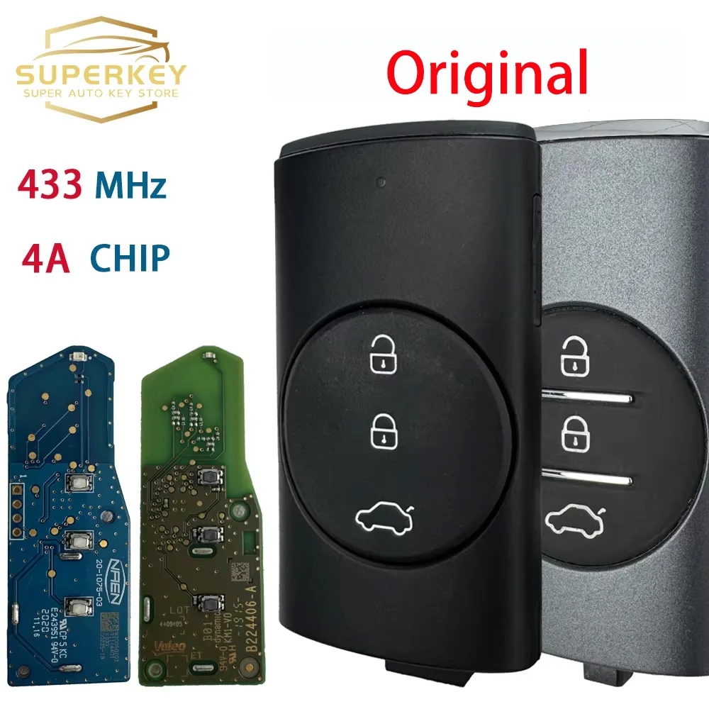 

SUPERKEY Original Keyless Go Smart Car Key 4A Chip 433MHz For Chery Exeed Vantas TX TXL LX New Tiggo 3X 5X 7 Plus 8 Plus