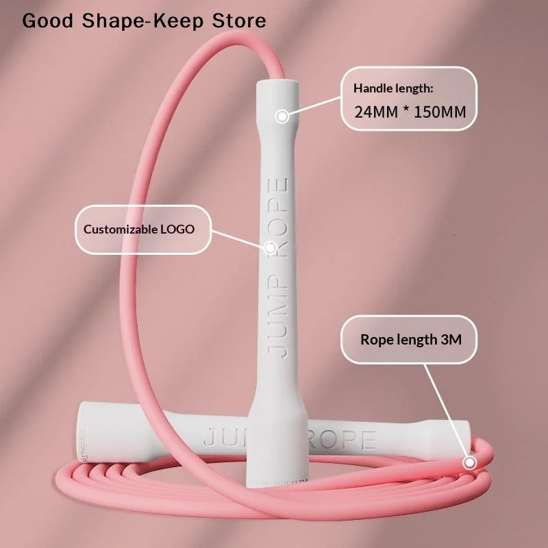 Täglich verstellbarer Längenverschluss für 6-mm-Speed-Springseil aus massivem PVC-Seil für Fitness und Cardio zu Hause, müheloses Springen
