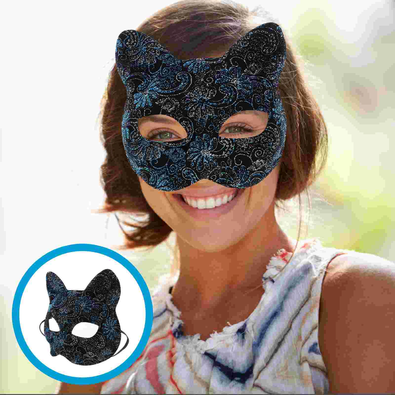 Decoraciones de máscaras de gato, accesorios de fiesta de disfraces de Cosplay, Bola de mascarada, Carnaval, disfraces de Halloween