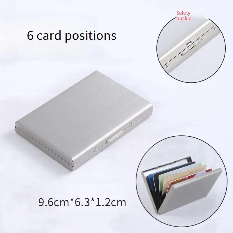 ​RFID Blocking Stainless Steel Card Holder Case - Ultra Slim Metal Wallet for Men & Women, Secure Durable Travel Essentials