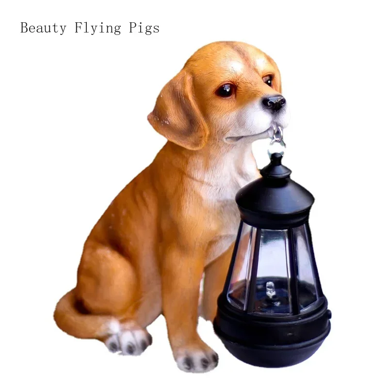 

1 pc solar energy resin Courtyard light Dog styling outdoors garden Terrace Home decoration Animal sculpture waterproof