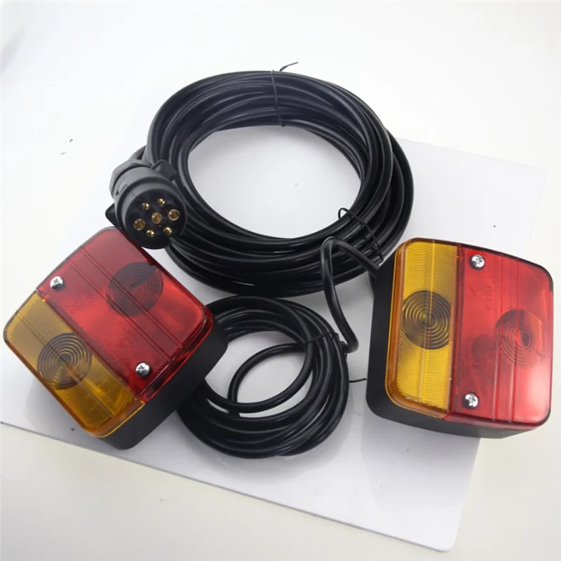 1 Set 12V 7 Pin 10M Universal LED For Trailer Brake Stop Rear Towing Tail Light Reflector Lamp For Trailer