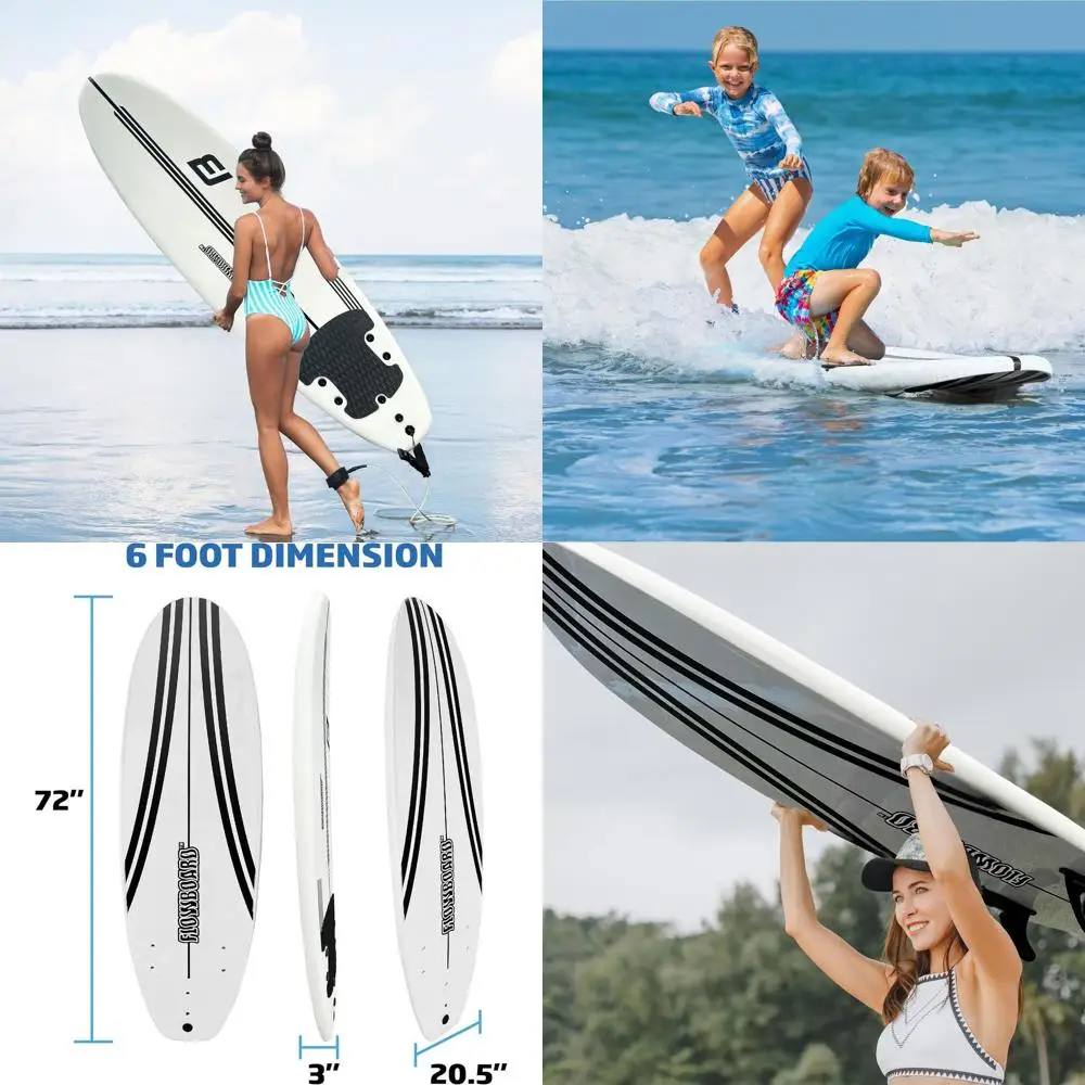 

6' & 7' Shortboards or 8' Longboard - LOWBOARD Surfboards with 3 Ins, 6' Leash, 2 Wood Stringers