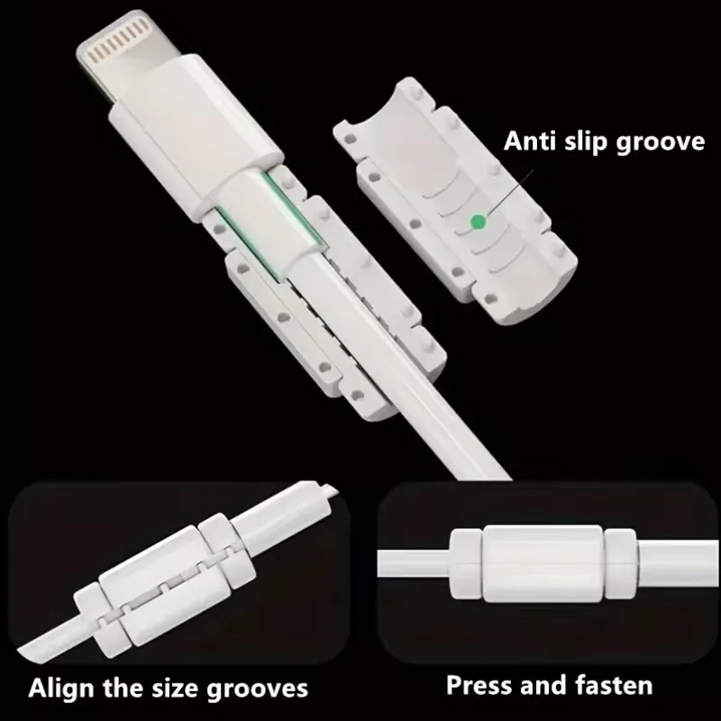 6pcs Data Cable Protectors, Charger Safety Clips, Anti-Bend And Bite-Resistant Charging Cable Covers