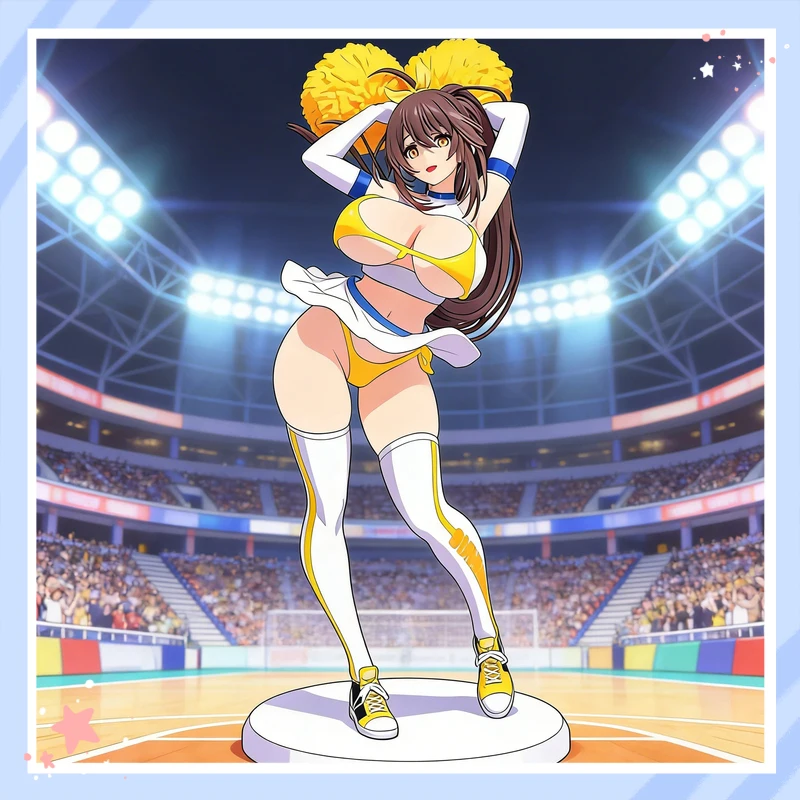 

Универсальная аниме-фигурка капитана чирлидерской команды, 26 см, в коробке, коллекционная, для декора ПК, украшение, подарок для фанатов аниме-фигурок