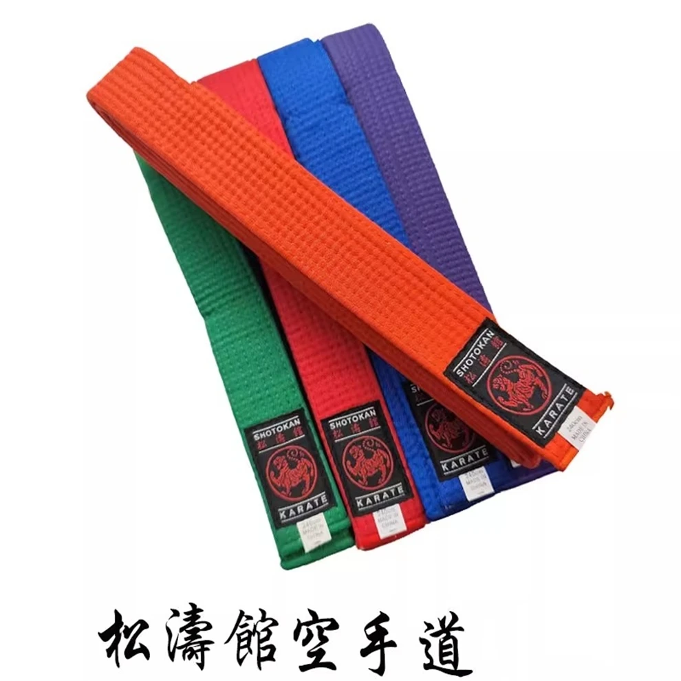 Shotokan Karate Belt 220cm to 320cm Competition Exam Belts for Student Child White Yellow Orange Green BLue Purple Brown Colors
