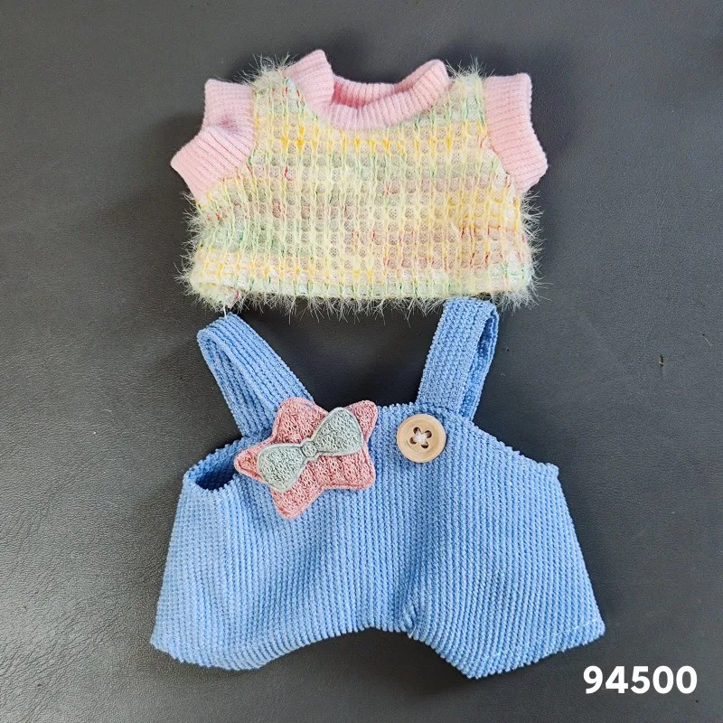 Pop Kleding Outfit Accessoires Voor Korea Kpop Exo 15-17 cm Labubu Idol Poppen 10 cm cotoon pop T-shirt denim shorts set Kleding