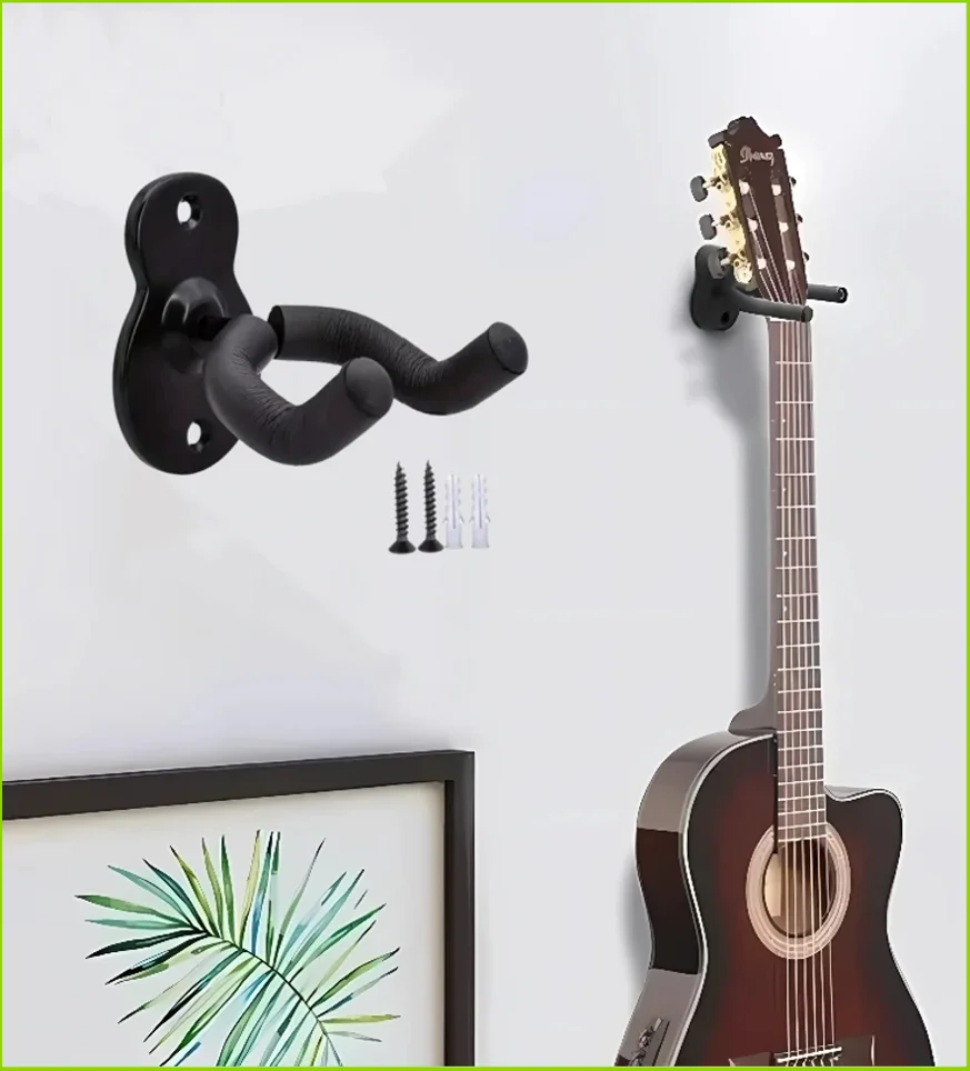 Guitar Wall Mount Hanger, Guitar Hanger Hook Non-slip Holder Stand for Acoustic Guitar Ukulele Violin Bass Guitar