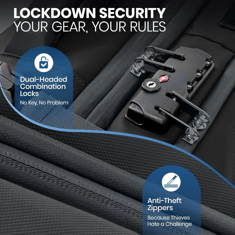 Fanwoli حقيبة ظهر للسفر مفرغة تحمل الأمتعة مع قفل TSA وسحاب مضاد للسرقة قابل للتوسيع مع مضخة ضغط Wa #4