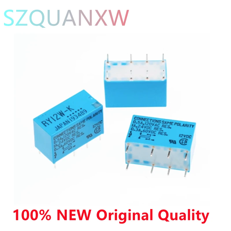 10pcs RY5W-K RY12W-K RY24W-K 5/12/24V Brand new and original DPDT Signal Relay