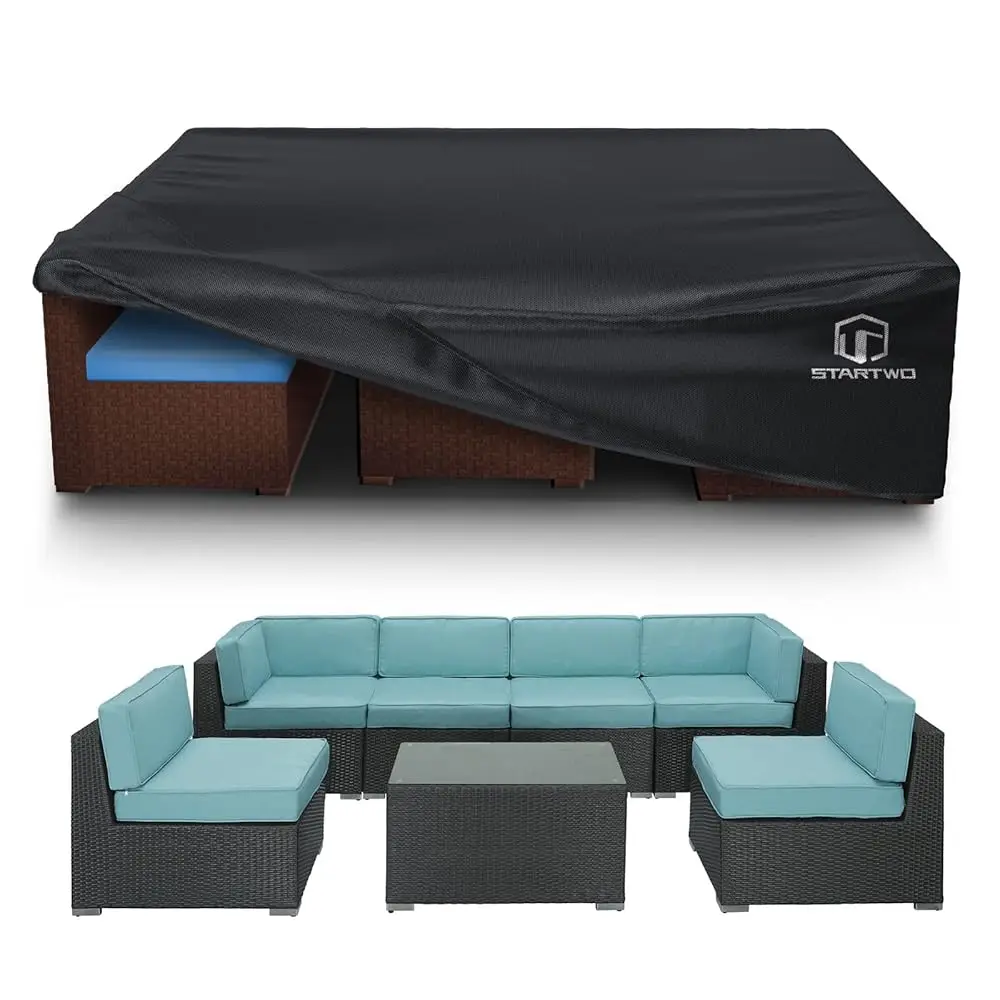 

Patio Furniture Covers Waterproof,Heavy Duty 7-12 Seats Outdoor Furniture Set Cover For Sectional Sofa And Table Chairs,