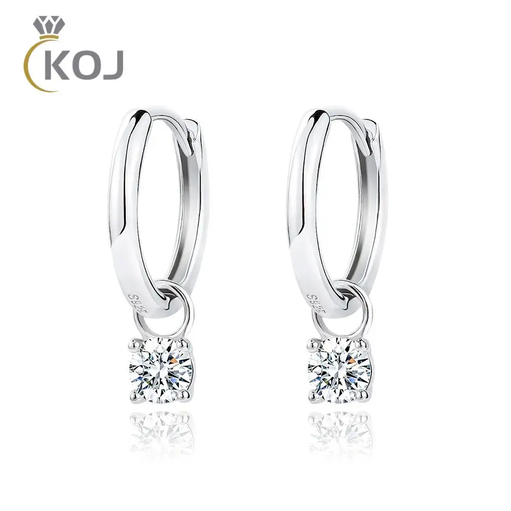 

KOJ 0.3 CT Moissanite Pendant Earrings 925 Sterling Silver Not Allergy Moissanite Jewelry Versatile Earrings New 2022