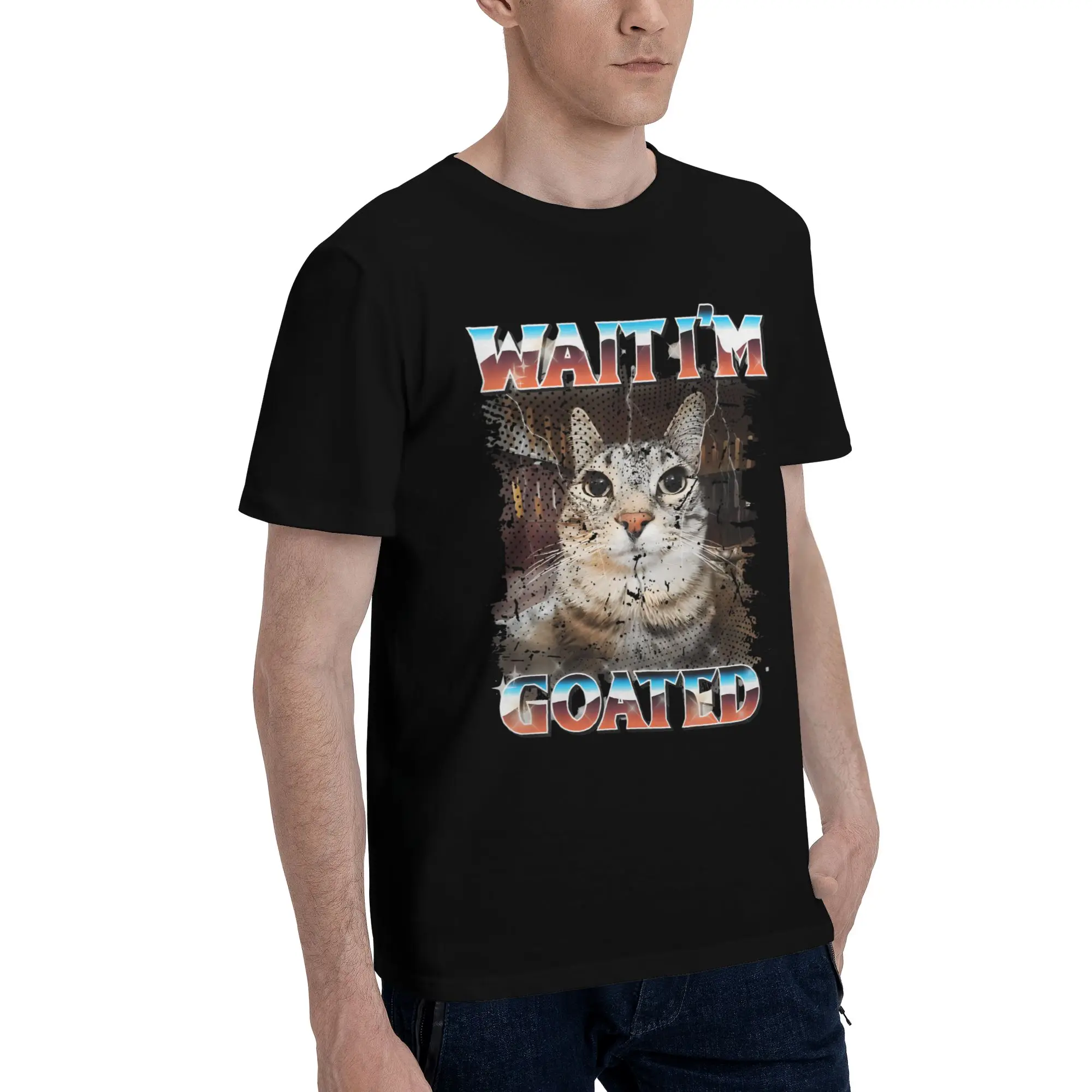Wait I'M Goated Funny Meme Graphic Printed T Shirt for Men Women  Cotton  Tee Shirt Clothing