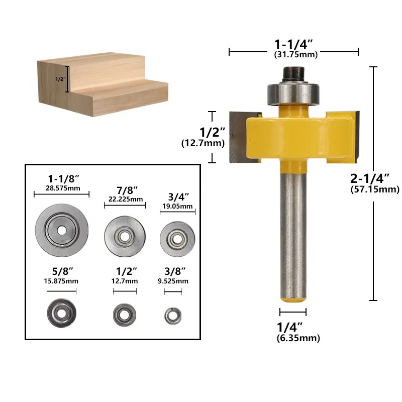 CMCP Tenon Cutter Rabbet Router Bit 1/4