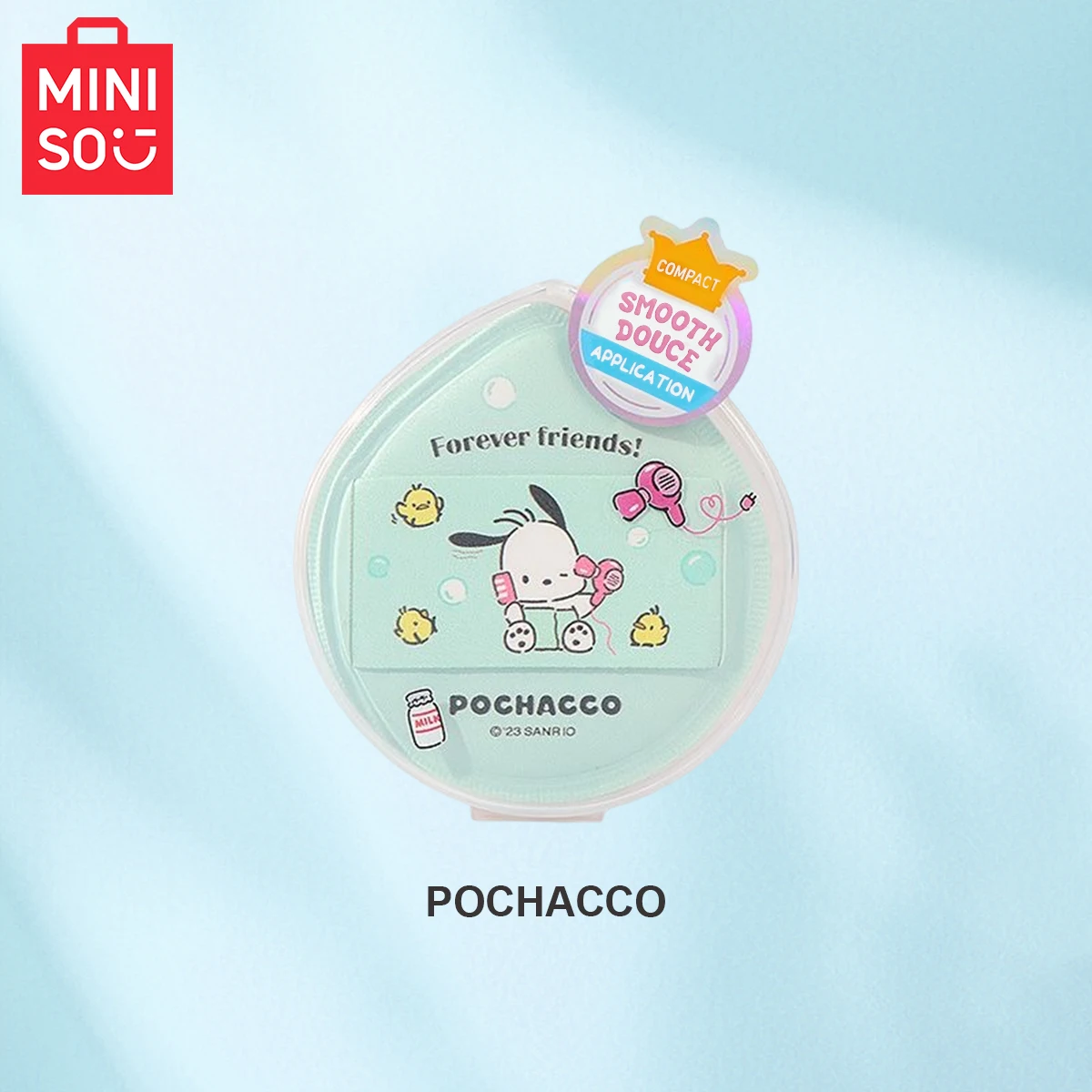 Miniso sanrio antibacteriano extra grande algodão doce bolso almofada de ar maquiagem pó puff pó antiaderente de longa duração