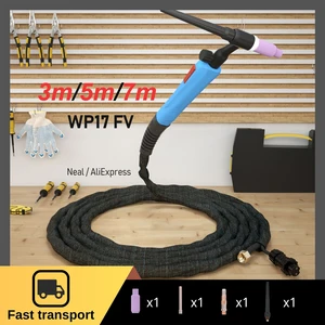 Tig WP17FV welding torch, argon -cooled tungsten arc, flexible gas valve, 3m, 5m, 7m, wp17 6 MAIN TORNAMENT SALES FOR REFRIGERATION - №6