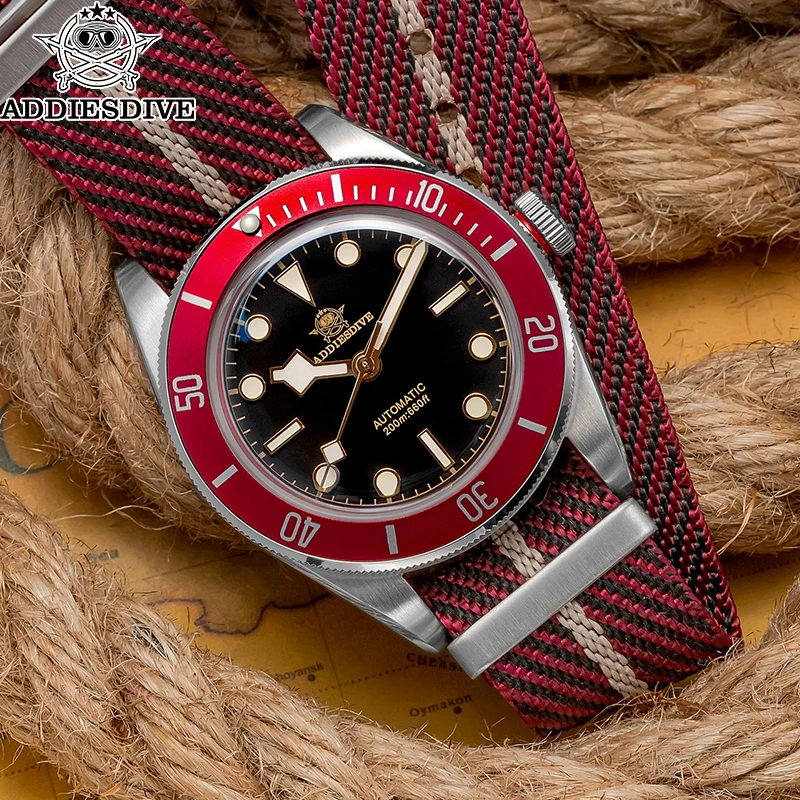 

ADDIESDIVE AD2043 39mm Men Automatic Watch Black/White Dial 20Bar Dive NH35A Movement Sapphire Super Luminous Mechanical Watches