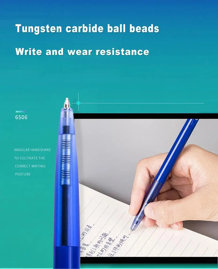 Großhandel 60 stücke Set 0,7mm Kugelschreiber schwarz blau Tinte Farbe tragbare Stifte Schreib werkzeug für Schul büro Briefpapier – Detail 7