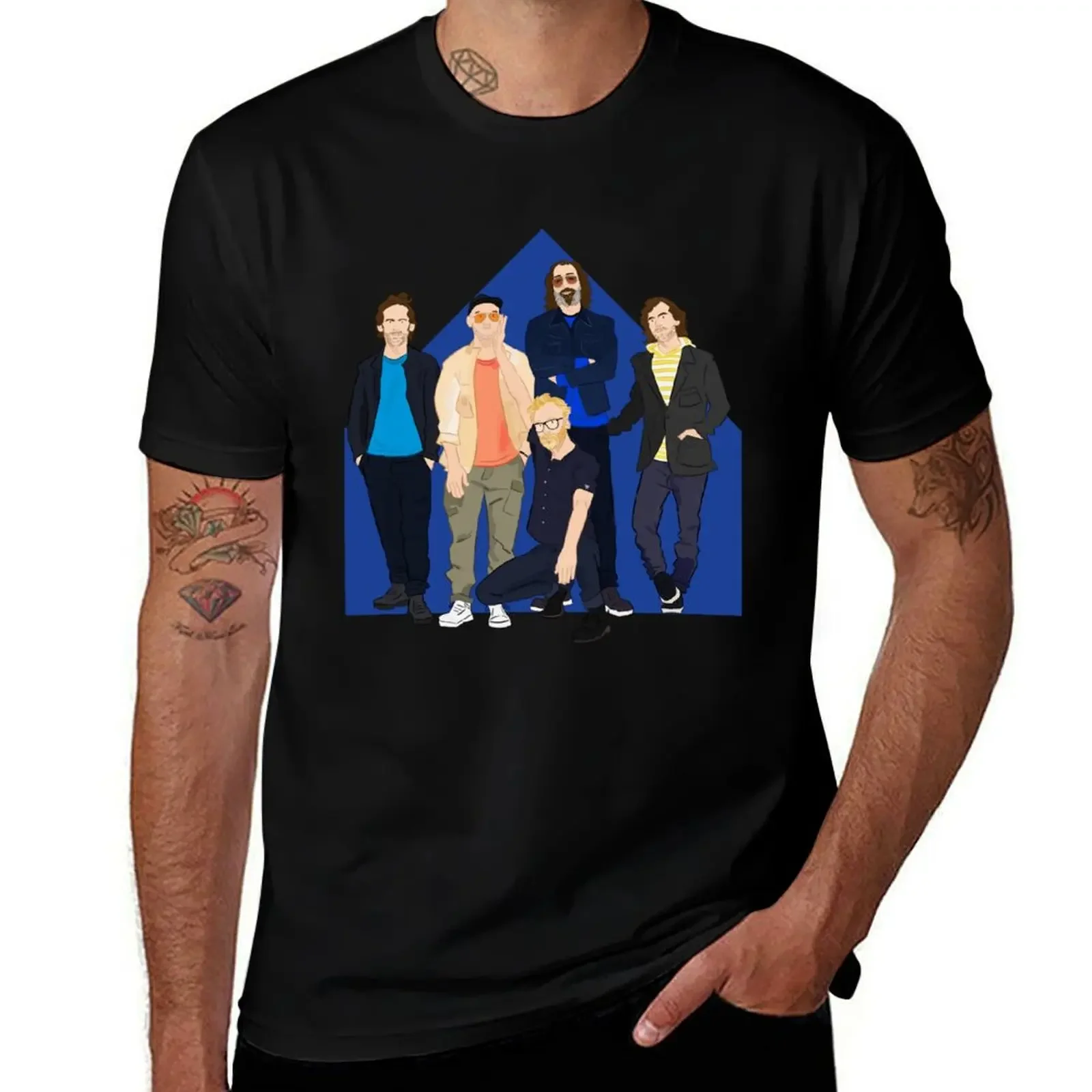 The National (Band) - Sleep Well Beast Cartoon T-Shirt anime clothes custom t shirt blue archive mens fashion