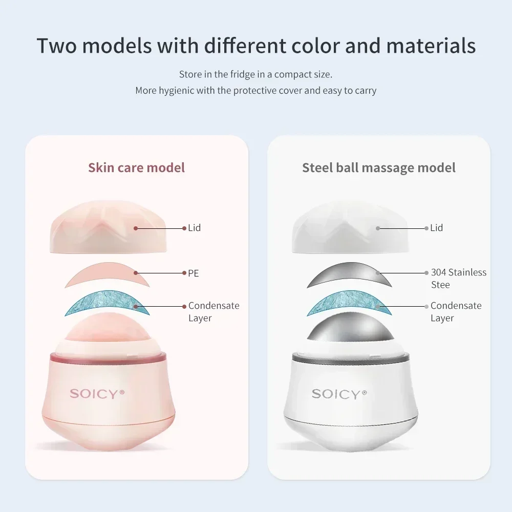 SOICY S50 Eisroller Gesichtsmassage zur Schwellungsreduzierung Gesichts-Eisroller zur Linderung von Schwellungen und Migräne – Detail 4