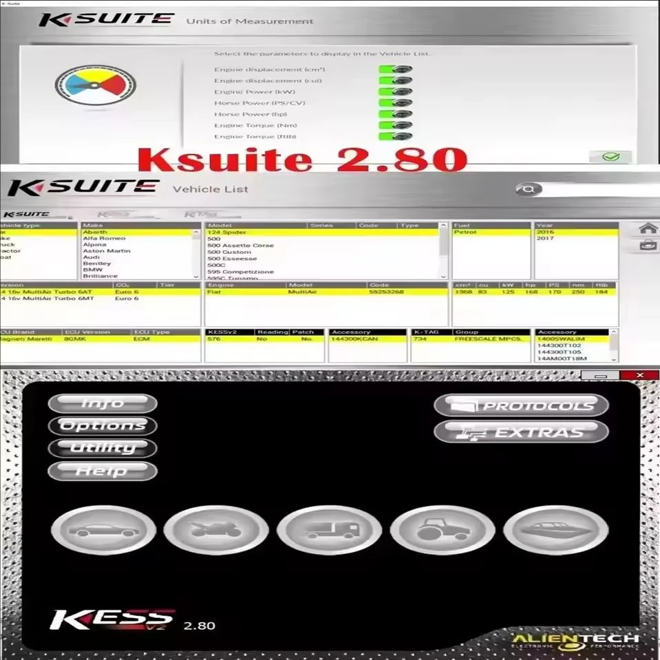 Car Software Ksuite 2.80+Ktag 2.25/V7.020 for KESS V2–RSA Error Fix,Unlock Tool for Car Truck Bike Tractor EU Online Version