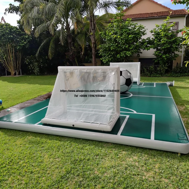 New Outdoor air Track Inflatable Football Field Sports Game Pvc Football Floor with Blower Repair Accessories