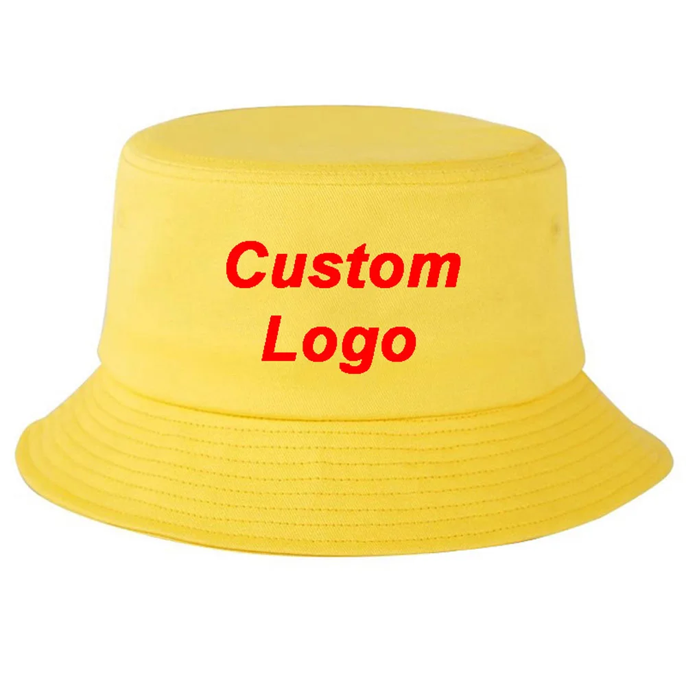 Custom Bucket Fisher Fisherman Hat 100% Cotton OEM Brand Logo Name Sun Proof Summer Traveler Outdoor Beach Fishing Fishmen Cap