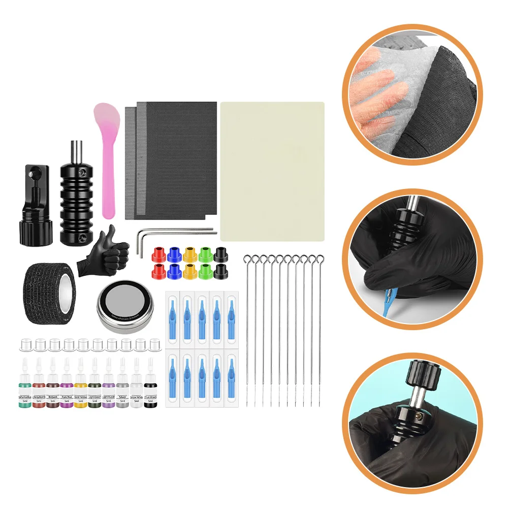 

1Set Tattoos Starter Tool Kit Sturdy Aluminum Alloy Frame Slip-Resistant Base Perfect for Tattooing Practice Sessions All-Level