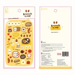 Korean Import Original BONITO Breakfast Egg Bread Paper Stickers Scrapbooking Diy Journal Stationery Sticker Sheet Gift Prizes