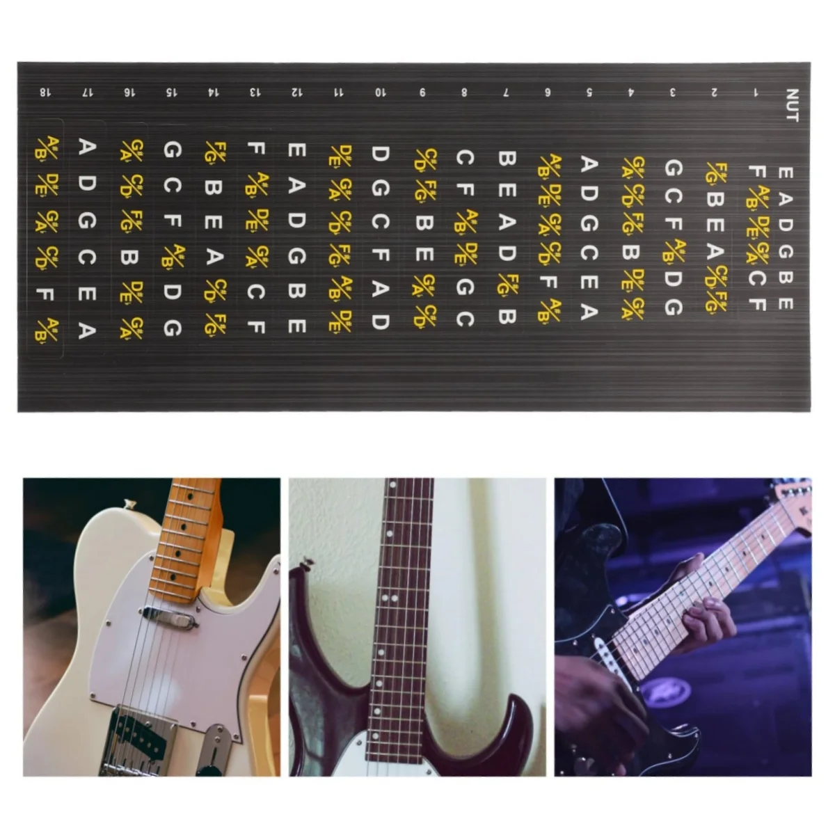 

1 Pcs Guitar Fretboard Sticker Bass Chord Fret Note Finger Map Sticker for Practicing Playing Accessories