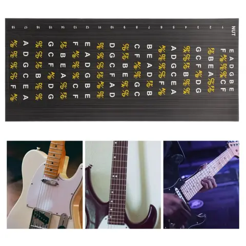 1 Pcs 기타 Fretboard 스티커베이스 코드 Fret Note 손가락지도 스티커 연주 액세서리 연습