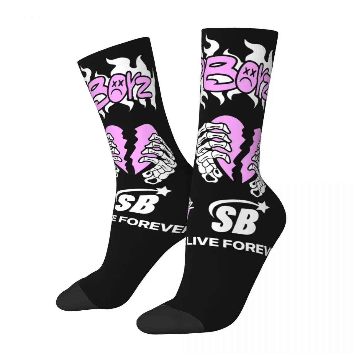 Junior H Sad Boyz Socks Men's Women's Polyester Funny Happy Socks Harajuku Spring Summer Autumn Winter Middle Tube Socks Gift