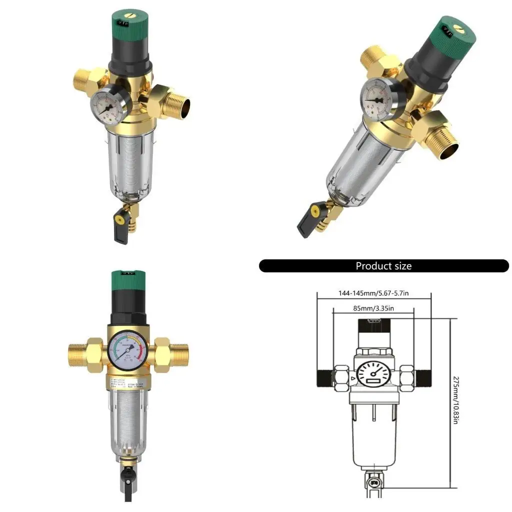 652F DN15/DN20 Water Pressure Reducer Rustproof Reducer Valves with Integrated Filter