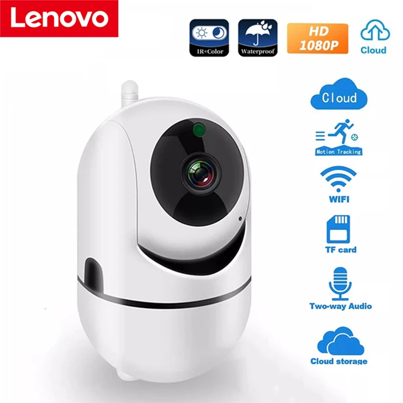 Lenovo-cámara de vigilancia inteligente YCC365 Plus para el hogar, videocámara de vídeo HD 1080P, nube, inalámbrica, seguimiento automático, visión