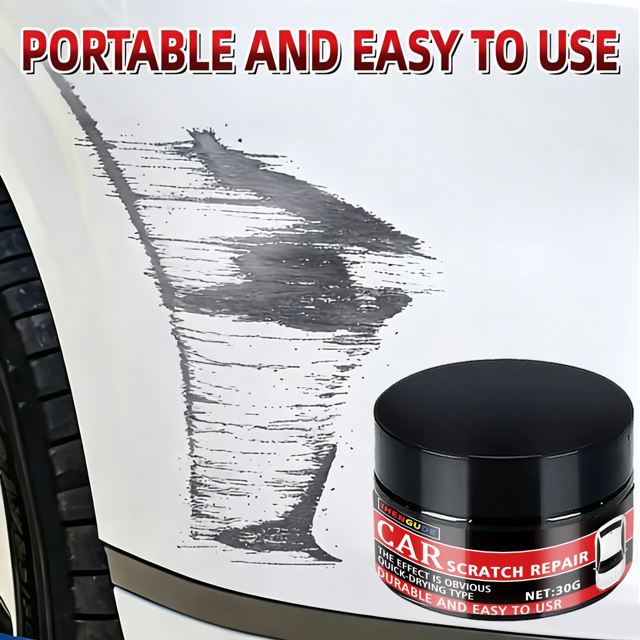 Upgraded Professional Car Polishing and Scratch Repair Paste, Capable of Both Repairing Shallow and Deep Scratches, Preserving the Texture of the Original Paint, and Compatible with Various Paint Colors Suitable for Scratch Repair on Car Doors, Rearview Mirrors, Hoods, Body Panels, Bumpers, Body Trim, and Wheel Hubs. It Is a Multi-Purpose Car Polishing Paste, a Must-Have for Veteran Drivers to Easily Say Goodbye to Embarrassing Small Scratches on Car Paint.