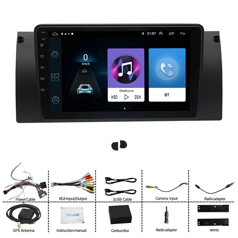 9 Inch Touch Screen GPS Navigation Android Auto Carplay Player 4G Car Radio For BMW X5 E39 E53 2000~2006 E38 94~01 M5 96~2003