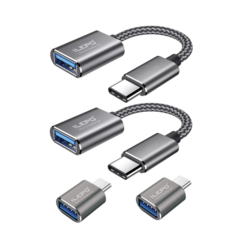 4PCS/Set Type C To USB 3.0 Cable Adapter OTG Data Converter Cord USB C Male to USB 3.0 Female Cable For Huawei Xiaomi USB Phone