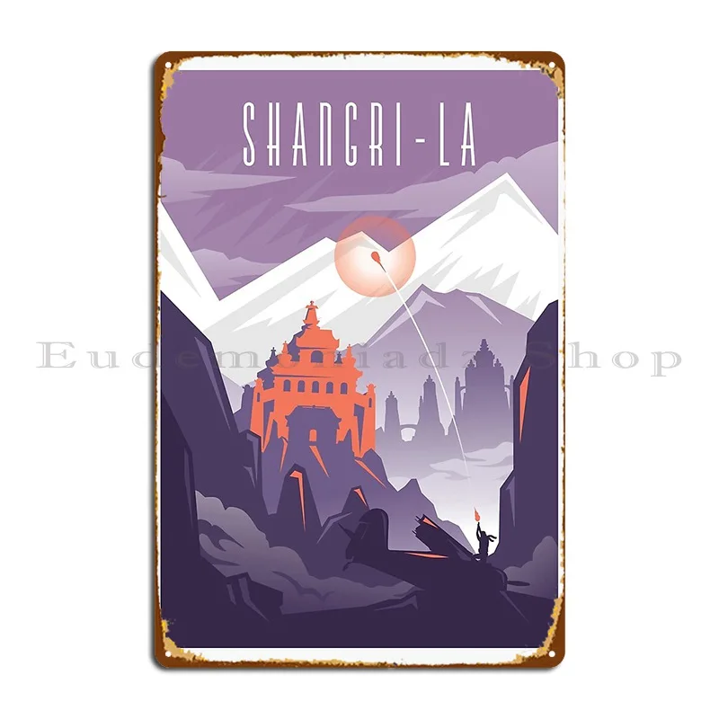Металлический знак потерянные города Шангри La, дизайнерское украшение, строгий знак, плакат