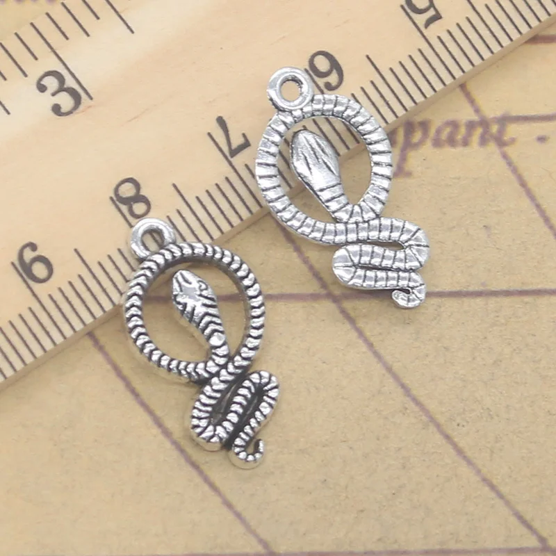 20pcs Charms Snake 23x12mm Tibetan Silver Color Pendants DIY Antique Finding Making Handmade Jewelry