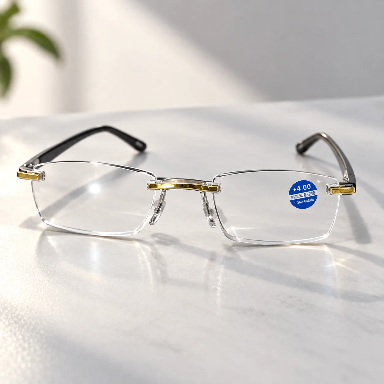 Men Reading Glasses Retro Business Hyperopia Glasses Anti Blue Light Comfortable Reading Experience for Adult +1.0 To +4.0