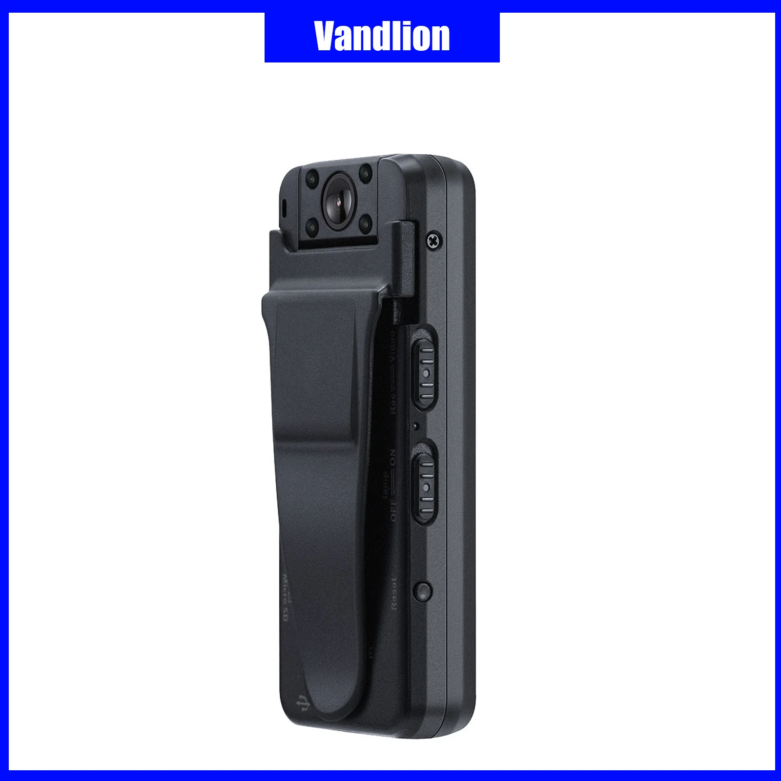 Vandlion A8 WiFi Body Mounted Camera HD 1080P Night Visio Motion Detection 1800mAh Long Battery Life Video Recording for Office