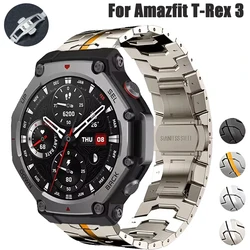Luxury Stainless Steel Band For Amazfit T Rex 3 Replaceable Metal Strap Correa For Amazfit T Rex 3 Link Bracelet Accessories