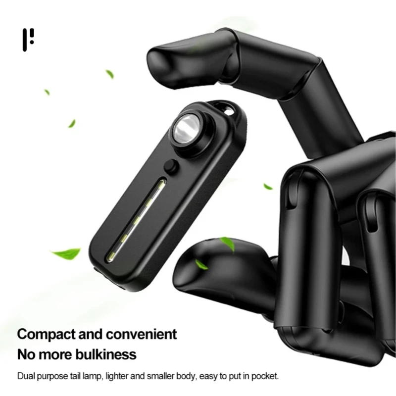 Portable USB Rechargeable Outdoor Sport Flashlights 5 Lighting Modes IPX3 Waterproof LED+SMD Clip Worklight Bike Rear Lights