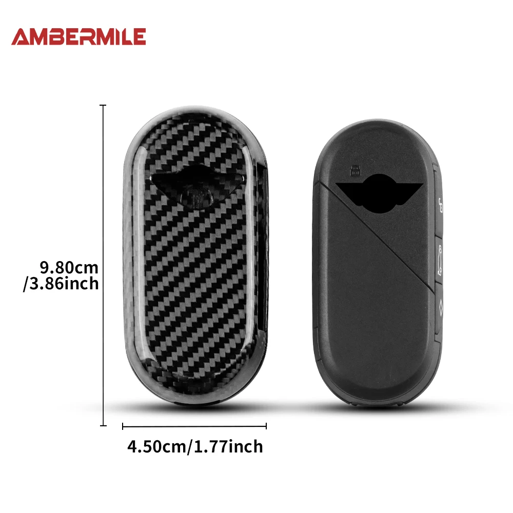 Car Remote Key Case Cover Shell for MINI Cooper Countryman U25 J01 J05 F65 F66 2024 2025 Real Hard Carbon Fiber Key Protection