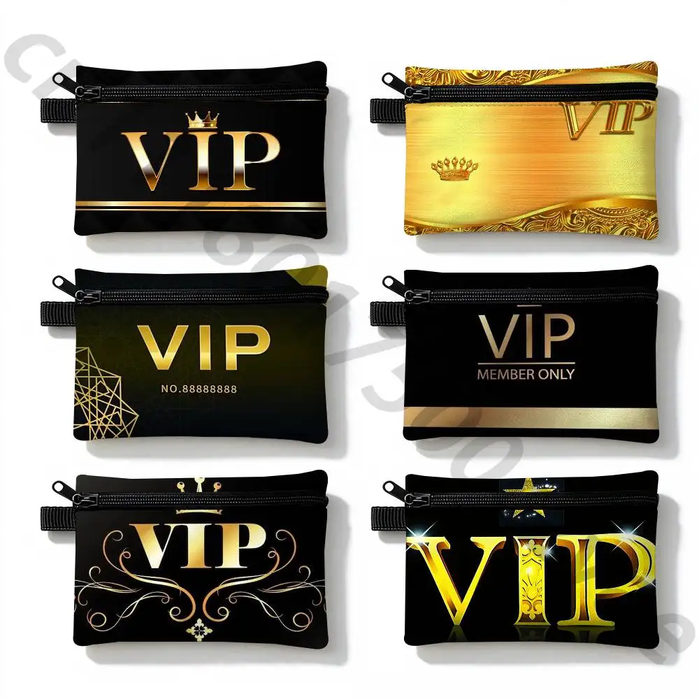 Funny VIP Logo Bag Coin Key Bag Small Wallet Money Pocket Women Men Kid Storage Pouch