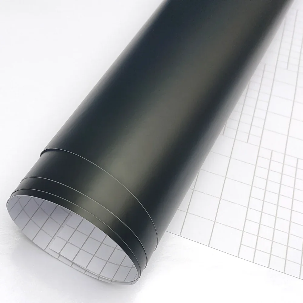 Premium Black Matte Vinyl Car Wrap Film Air Bubble Free Foil Sticker Sheet for Vehicle Decal Window Trim Console Computer