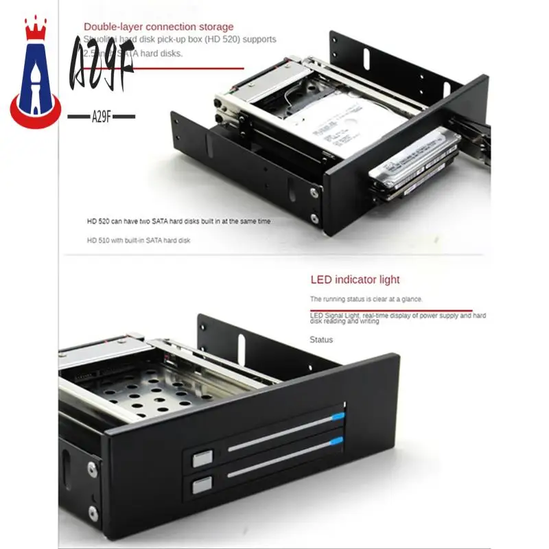 

A29F-SEATAY Dual Bay SATA2 Hard Drive HDD & SSD Tray Internal Mobile Rack Enclosure Docking Station Hot Swap Bracket